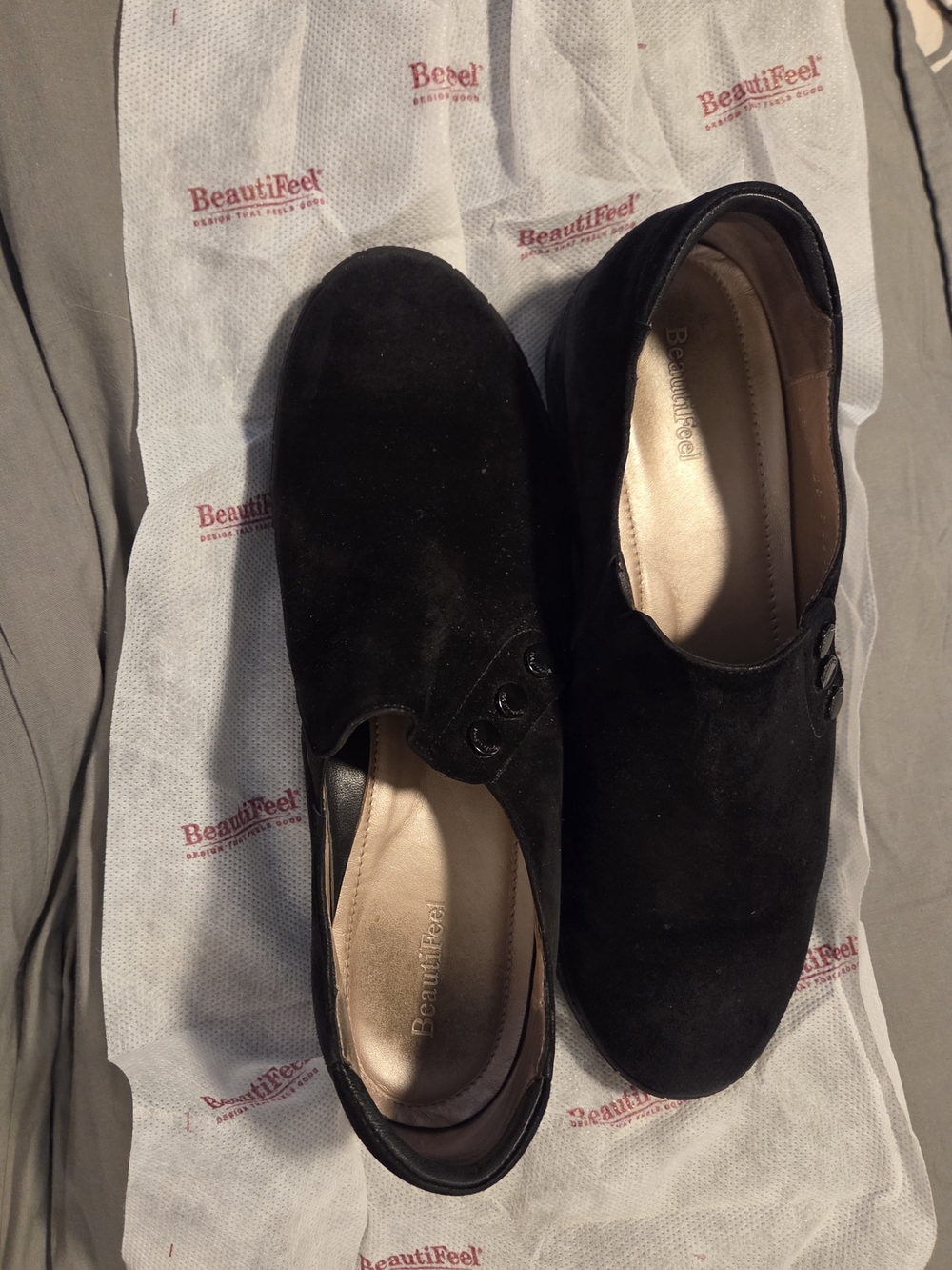 BeautiFeel Women’s Black Suede Uma Slip-On Loafers